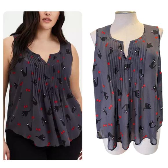 Torrid 2 (2X 18/20) Studio‎ Ghibli Kikis Delivery Service Jiji Chiffon Tank Top - Picture 1 of 3